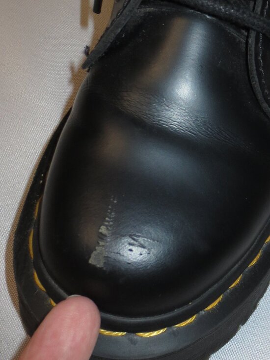 DR. MARTENS boots JADON air wair BLACK smooth leather COMBAT platform SIZE 4 main image 8